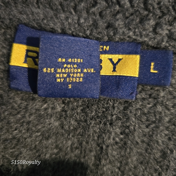 VTG RARE Ralph Lauren Rugby Gray Cardigan Men Size L Shetland Wool Elbow Patches - Picture 10 of 16
